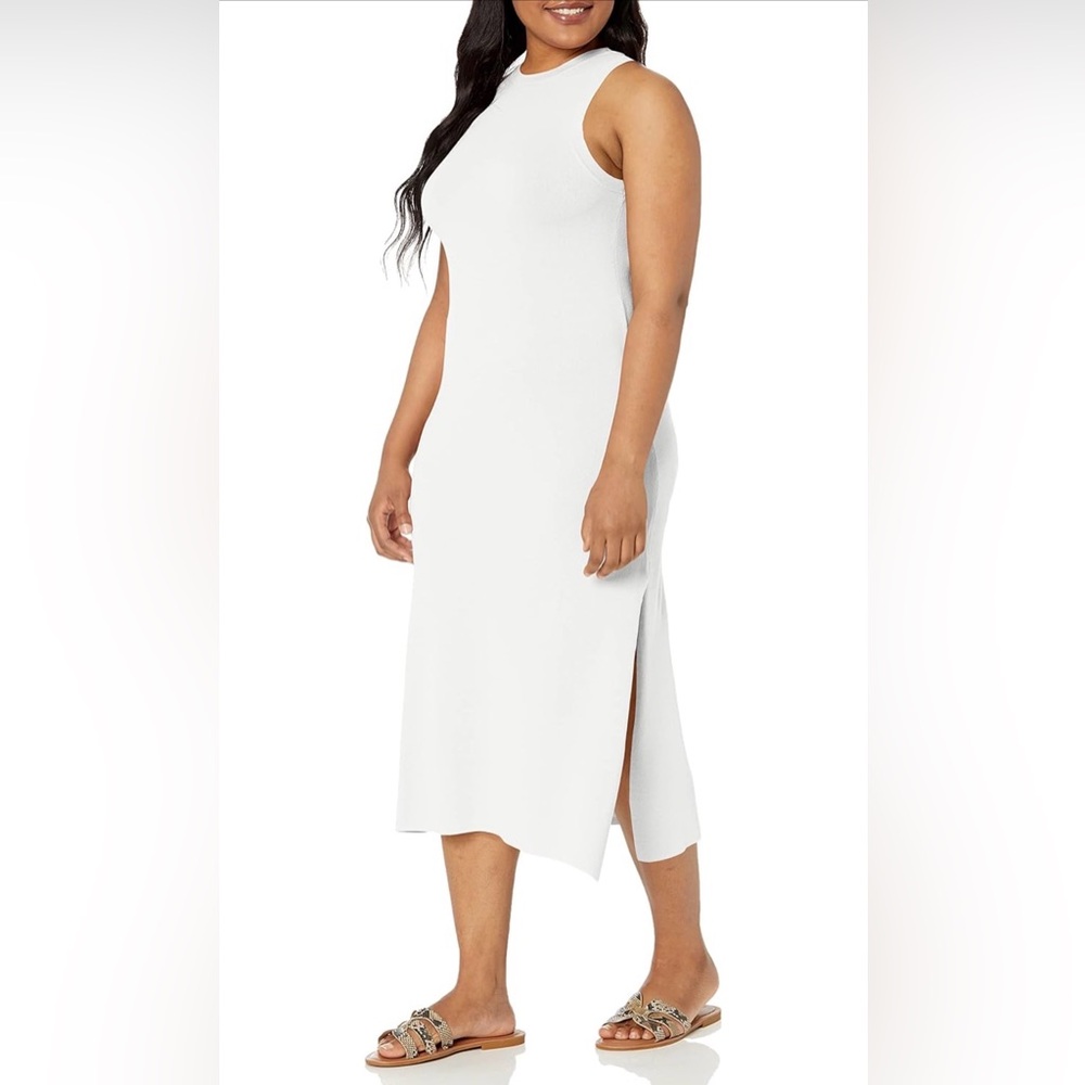 NEW! The Drop Gabriela High Neck Cut-in A-line Side-Slit Maxi Sweater Dress
